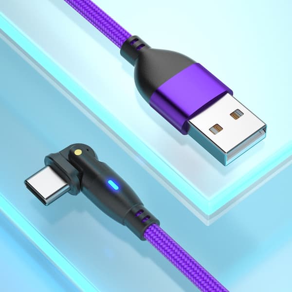 Fleksibel USB A til C-kabel USB til USB C-kabel for 3A-lading og 480 Mbps datakabel Black Micro 1m