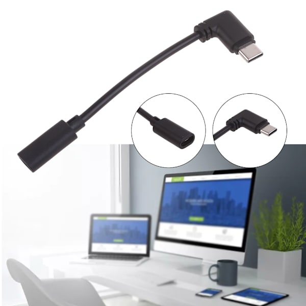 90 Graders Vinkel Dataöverföringskabel Micro USB till Typ C Adapter Sladd