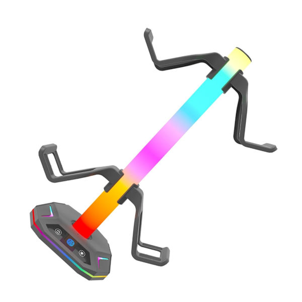 Desktop Gaming Stand med LED Lys Rack til Controller og Headset Opbevaring