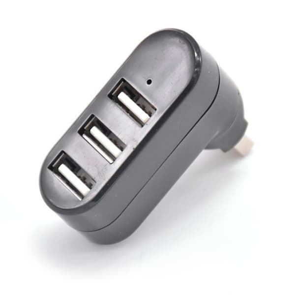 USB-hubbar 3 portar USB 2.0 Hub Mini roterande splitteradapterhubb för PC Notebook Black
