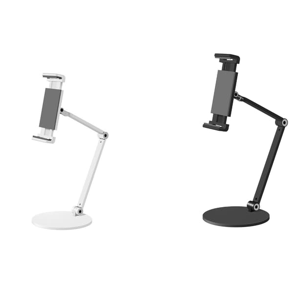 Justerbar tablet-holder med flere vinkler til smartphone, e-bogslæser og gaming White