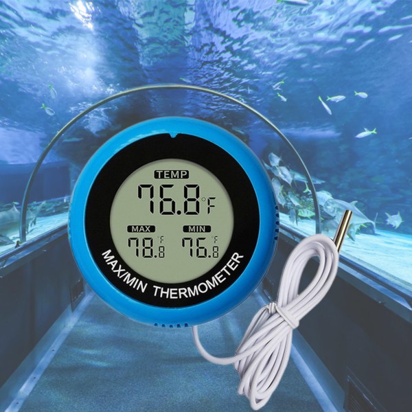 Aquarium Termometer LCD 3D Digital Temperaturmätning Fisk för Tank Temp M