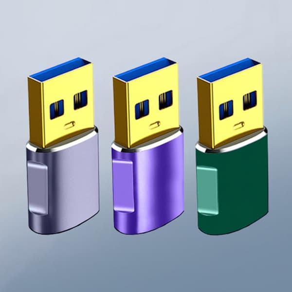 5 Gbps ladekonvertere, bærbar USB3.0 hann til Type C hunn adapterhode Green