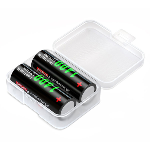 Durability18500 Batterifodral, Bärbar Hårt Plastfodral Damm- & Fuktsäkert Förvaringslåda för 18500 Batteri Utomhusbruk