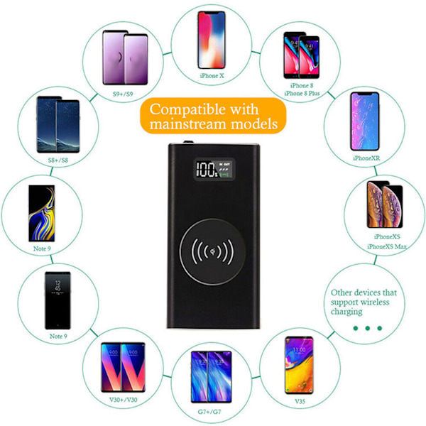 Multifunktionell Powerbank för Mobiltelefon 12000mAh för Android/iOS Enheter Portabel 32g