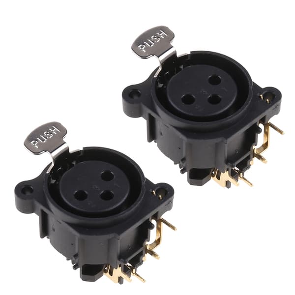 2 stk. 3-polet XLR hun Jack Panel Mount Chassis Socket Connector til mikrofon guitar