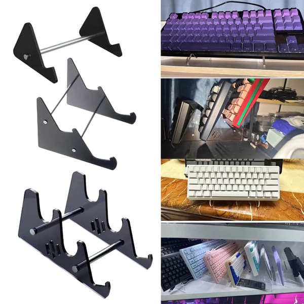 Akrylstativ til computer, mekanisk tastatur og tablets, der giver en pæn løsning null - Single layer