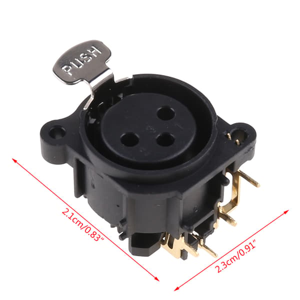 2 stk. 3-polet XLR hun Jack Panel Mount Chassis Socket Connector til mikrofon guitar