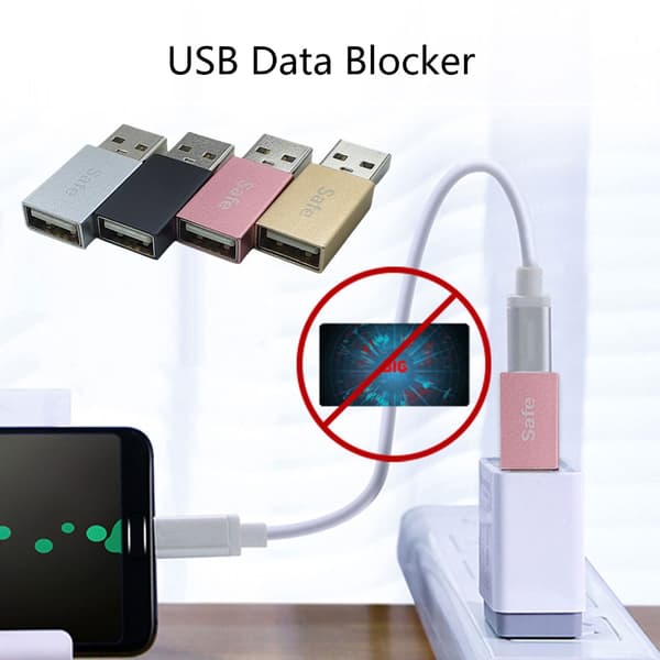 USB Data Blocker USB Laddningsadapter med Högt Strömstöd, 5V/3A Kompatibel för Olika USB-prylar USB-adapter Silver
