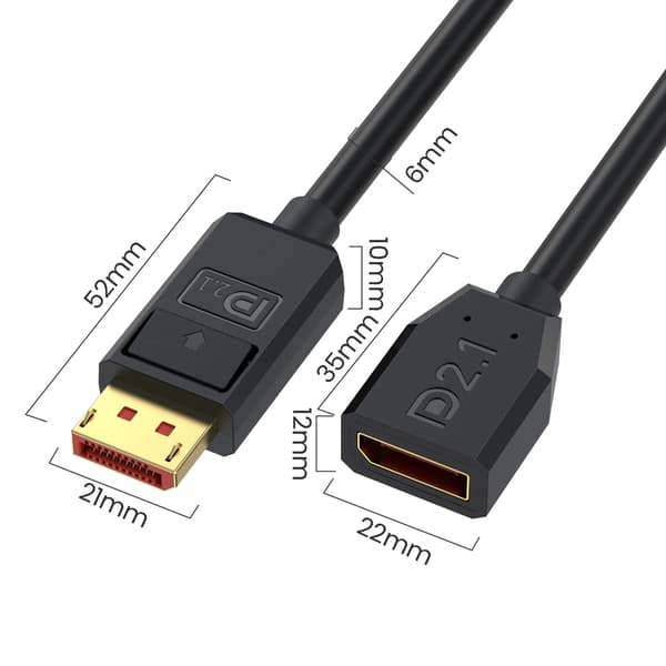 2.1 Kabel för Spelskärmar Stöder 16K@30Hz 8K@240Hz 4K240Hz 15cm Up bend
