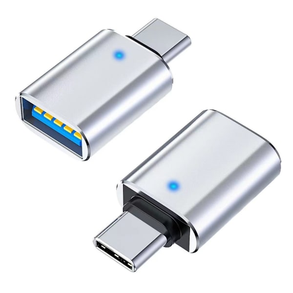 2 stk. USB C til USB-adapter for problemfri forbindelse med forskellige enheder Silver