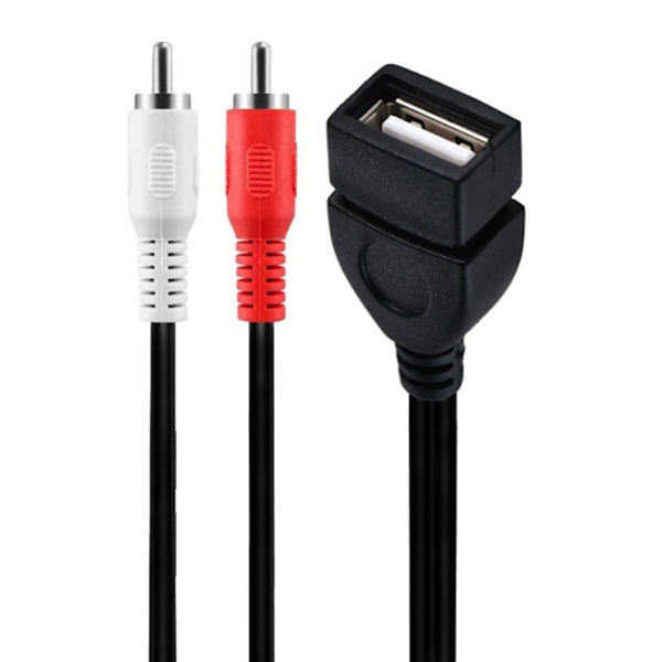 USB2.0 til 2RCA Lydkabel 2RCA Kabel Han til USB Konvertere Videokabel 1.5m