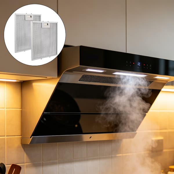 Ventilatorhette Fettpanel 2-pakning Aluminium Perforert 13,56 x 13,69 Tommer