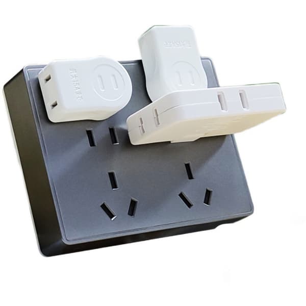 Strømforlengelsesadapter 2-pinners 2 uttak Pluggadapter og strømomformer null - Turn left and right