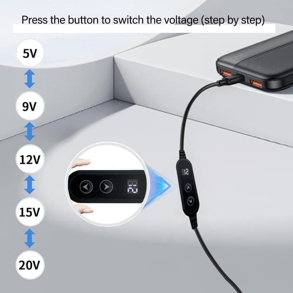 Justerbare Spændinger USB C Til DC5525 Strømkabel 34 Adaptere Til Bærbare Computere Routere
