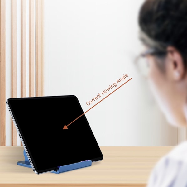 Telefonhållare för skrivbord, mobiltelefonställ skrivbord universell mobiltelefonställ hopfällbar för enhet under 12,9'' Blue