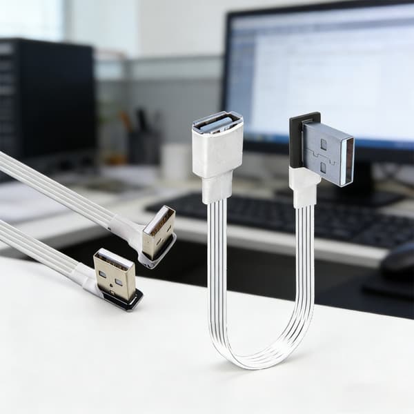 Kort Lang USB 2.0 Forlængerkabel Flere Længdeindstillinger og Bøjede Hoveder til Computerudstyr 3m - ST