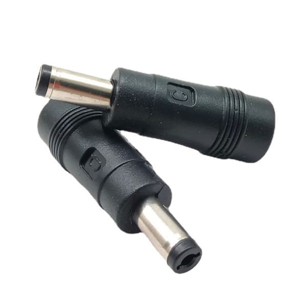 4.0x1.7mm Hun til Rund Hoved DC5.5x2.1 Han Socket Connector Adapter Sort 5.5X2.1