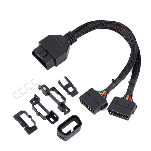 Forlengelseskabel OBDII Forlengelse Y Flat Splitter Ledningsadapter