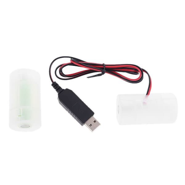 1.5V 3V 4.5V 6V LR20 D Celle Batterieliminator med US Plug USB Strømadapter Erstatning 1 til 4 stk 1.5V LR20 D Celle US Plug
