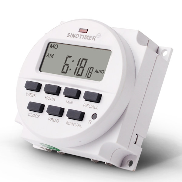 Programmerbar digital timerbrytare för DC 12V AC med LCD-skärm, 7 dagar, för tidsrelästyrning, nedräkning för tidsfunktion