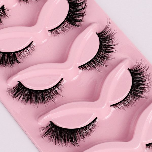 5 par Cat Eye Lashes Wispy Faux Mink Lashes Cat Eye Ögonfransar för kvinnor XFHZ-5