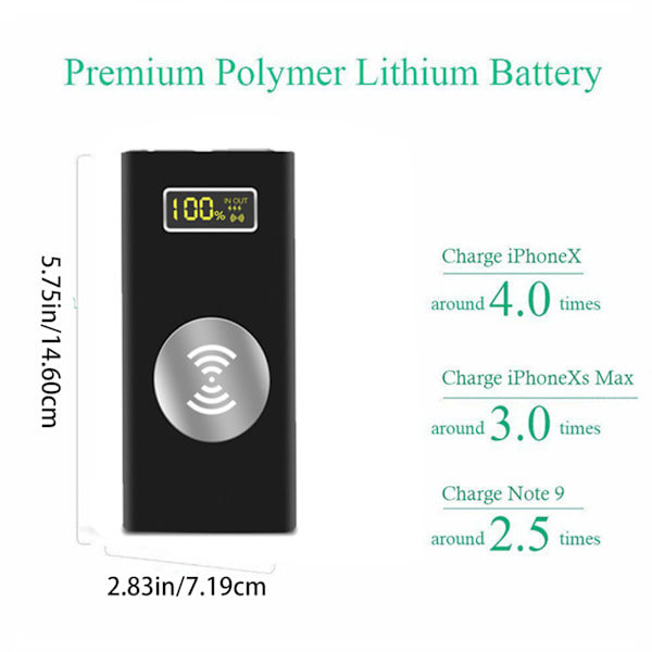 Multifunktionell Powerbank för Mobiltelefon 12000mAh för Android/iOS Enheter Portabel 32g