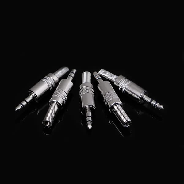 5 stk. metall 3,5 mm 2-ring 3P stereo jackplugg kabel loddeadapterterminal for w