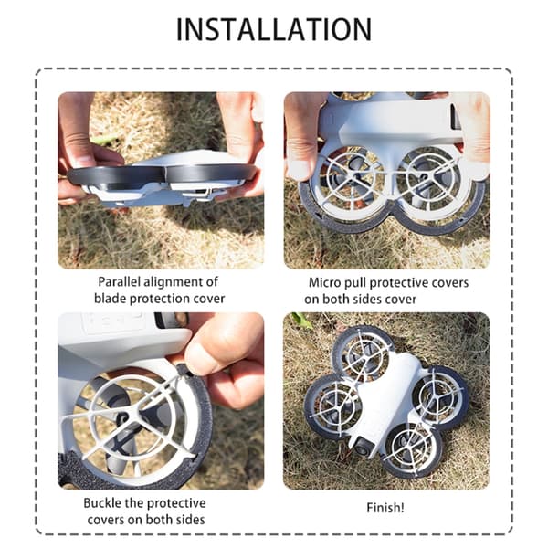 Set med 2st Propellerskydd Bumper Ringar Skydd för UAV Lättvikt Gray