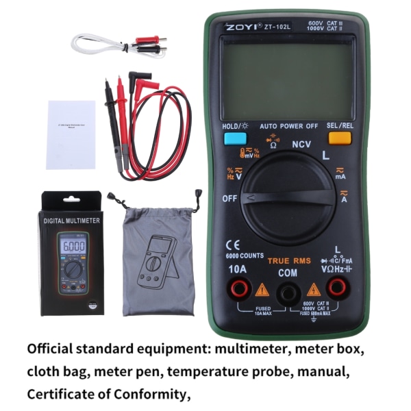 Pålitlig induktansmätare Automatisk 60H-mätning Anti-buring Multimeter ABS standard 60H inductance sensor