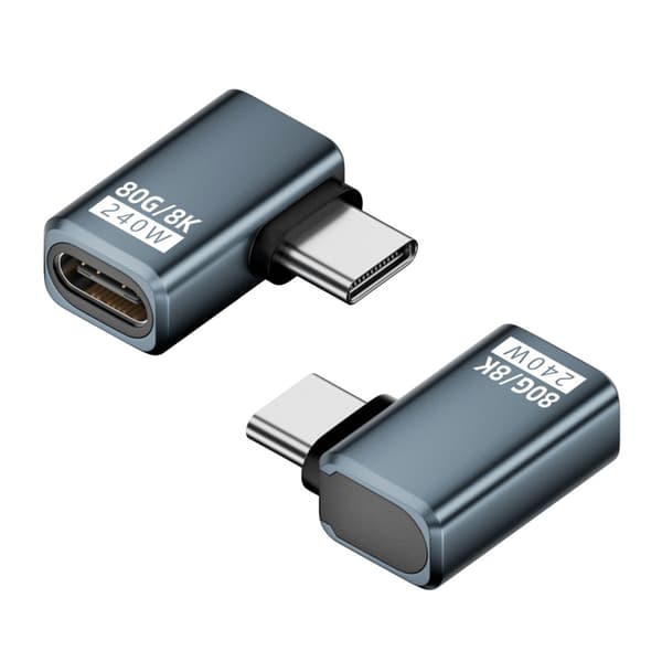 USB Typ C Adapter 240W 80Gbps 8K@60Hz för Thunderbolt4/5 Enheter för Effektiv Dataöverföring Black Three dimensional