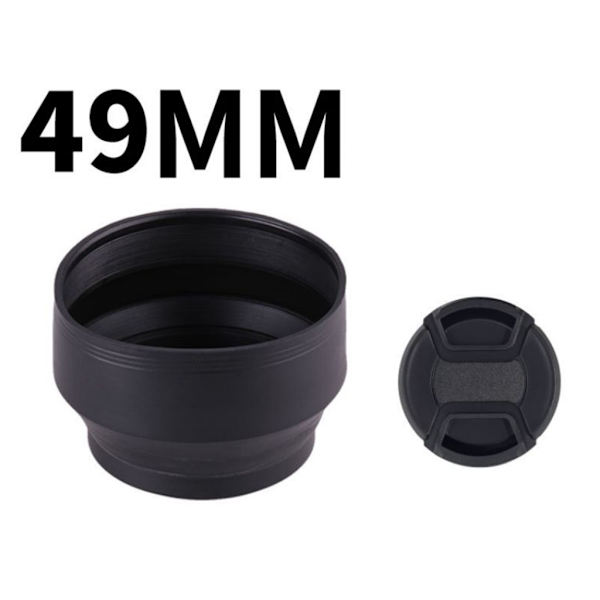 49mm Kameralinshuvud Set med 2 Vikbara Design Blockerar Överflödigt Ljus för Olika Objektiv Förbättrar Bildkvaliteten