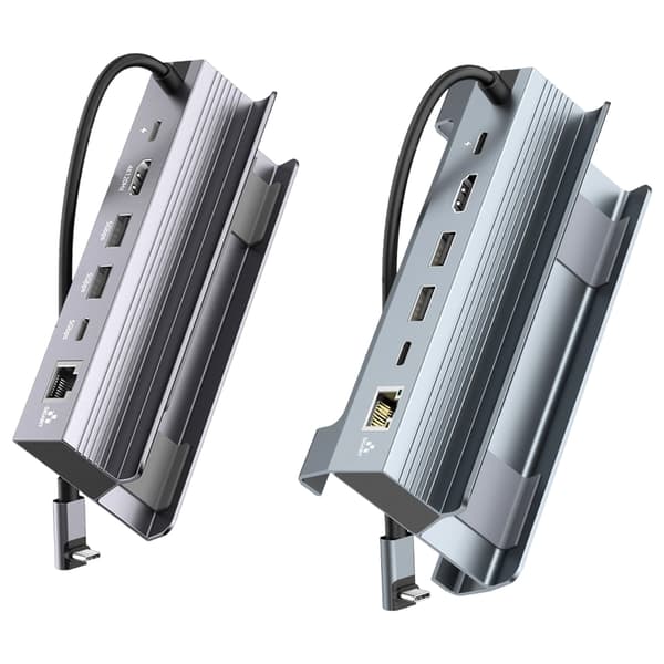 Bärbar USB C-dockningsstation med PD100W snabbladdning för surfplattor och bärbara datorer null - A