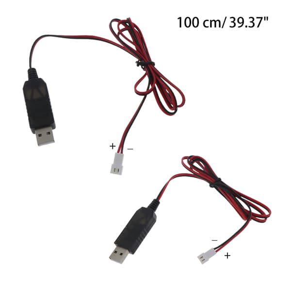 USB til 4,2V 2-pinners XH 2,54 mm USB-ladekabel for 3,7V RC flybilbatterileketøy LPRN