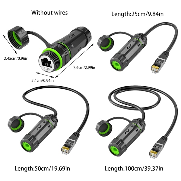 IP68 Vandtæt RJ45 Kobling Udendørs Lan Kobling Adapter til Netværksforbindelse Without cable