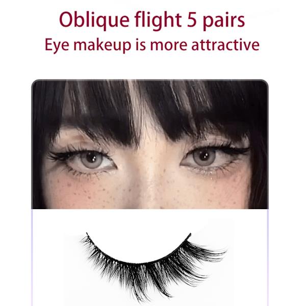 5 par Cat Eye Lashes Wispy Faux Mink Lashes Cat Eye Ögonfransar för kvinnor XF39-5