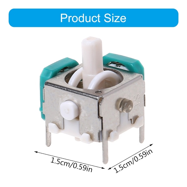 5-pack 3D Analog Joystick Trådlösa Tummepinnar Sensormodul Reparation Ersättning för NGC-Kontroller, Grön