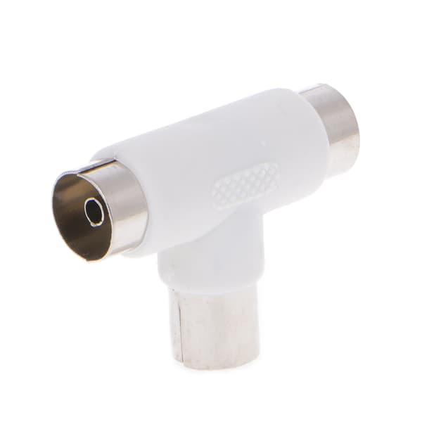 2-vejs TV T-splitter antenne koaksialkabel han til 2x hunstik adapter