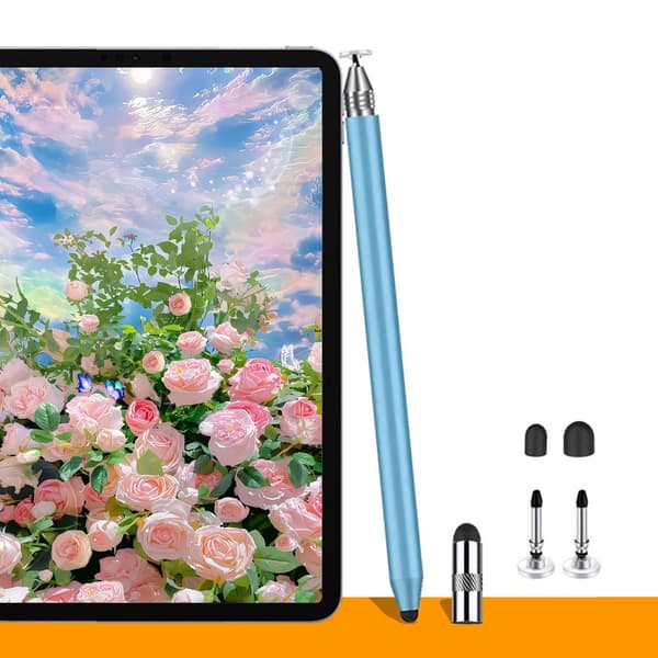 To-hoved Touch Pen Blød Gummispids Universel Kompatibilitet til Tablets Smartpho Blue