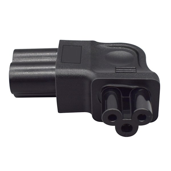 IEC320 C6 till C5 Han- till Honkontakt Vinklad Strömadapter PVC