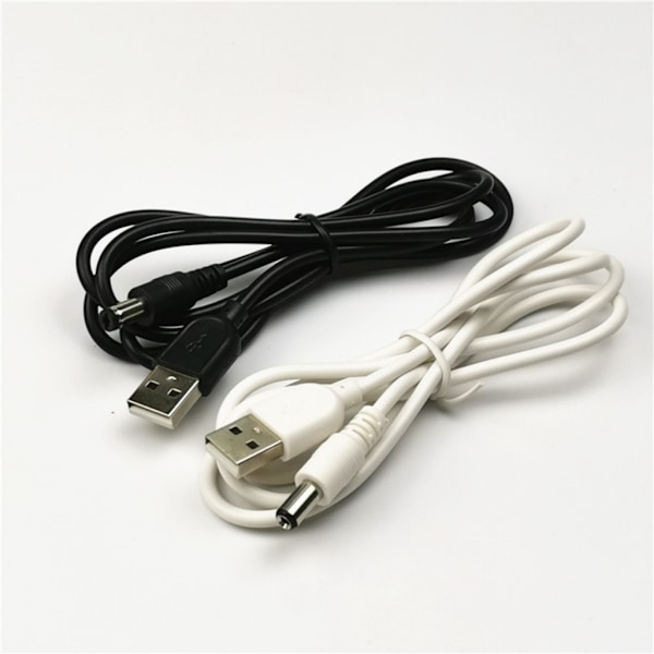 Användarvänlig USB till DC5521 Strömkabel USB Hane till 5.5mmx2.1mm Hane för Fläkt Leksak White 1.2m