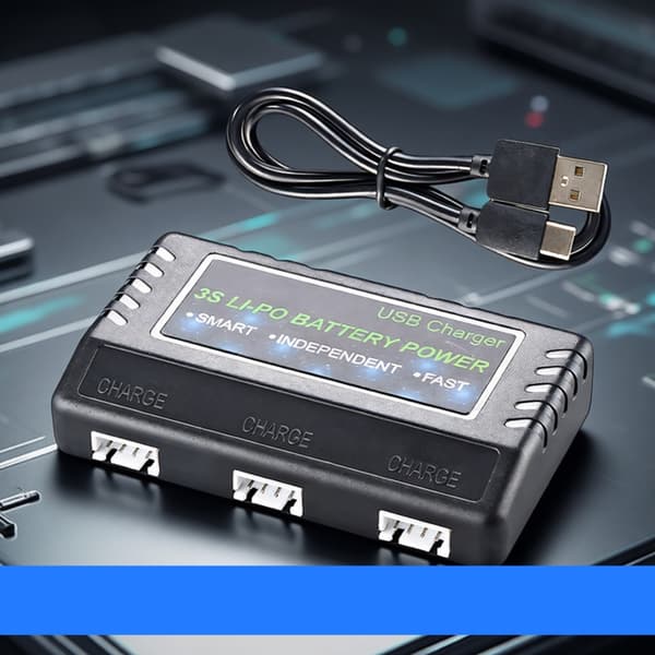 Triple Output 11.1V Oplader Til Fjernstyrede Droner Bil Understøtter 3 Pladser
