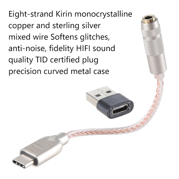 Uppgraderad Digital Ljudförstärkare CX31993 MAX97220 Chip Typ C 3,5 mm AMP HiFi-adapter 32-bitars/384 kHz Hörlurs-DAC-adapter