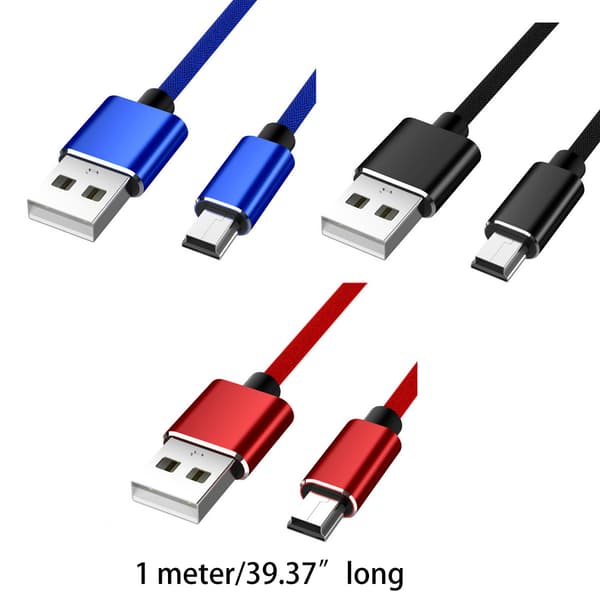 Mini USB-kabel Mini USB til USB Hurtig dataopladerkabel til MP3 MP4-afspiller Bil DVR GPS Digitalkamera 1M Mini USB Black