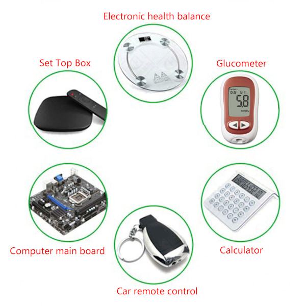 Knappcellbatteri, Myntformat, Alkaliskt Batteri 3.6V, Nyckelskydd för Klockor, Leksaker, Fjärrkontroll