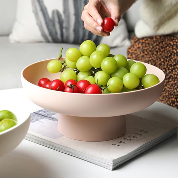 Frugtskål Rund Afløbsfrugtkurv Moderne Stil Beholder til Køkkenbord Midtpunkt Apricot powder