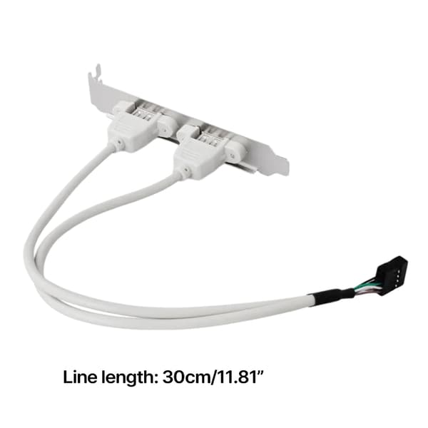 USB 2.0 Slotfäste 2 Portar USB 2.0 Moderkort Bakre Förlängningsfäste
