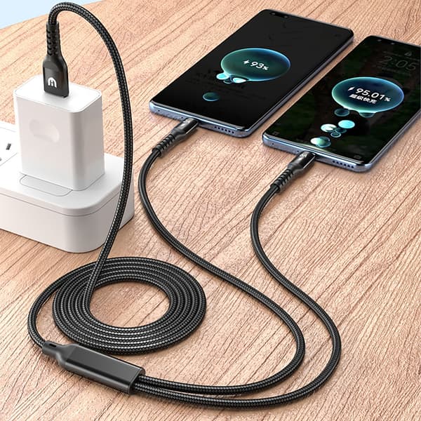 Multi Laddningskabel USB C Splitter Kabel 2 i 1 Snabbladdningssladd 2 Typ C
