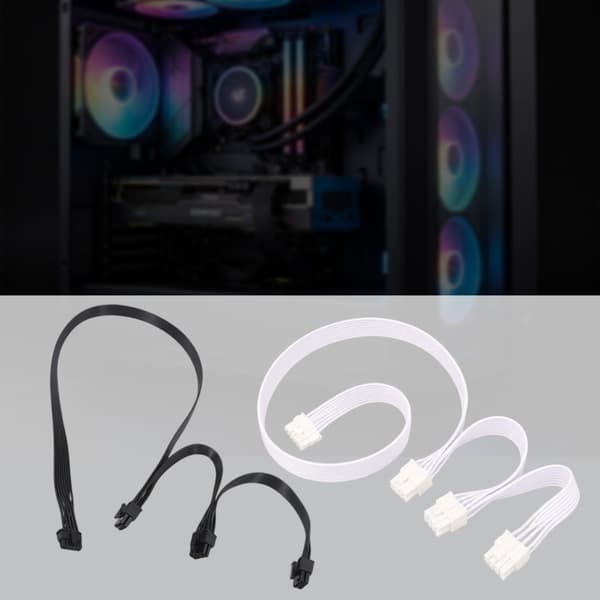 Højstrøms 12VHPWR til tre 8-bens adapterkabel til stabil GPU-strømforsyning i gaming-pc Black