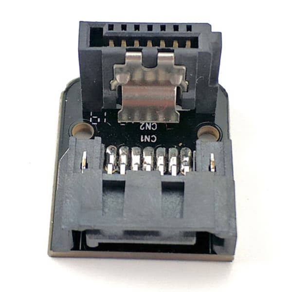 SATAs 7-pin rettvinklet hunn til hann-adapter for forbedret intern organisering null - Forward direction